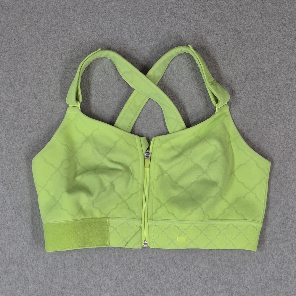 Shefit Women Sports Bra 2XL Green Neon High Impact Adjustable Strap Wireless